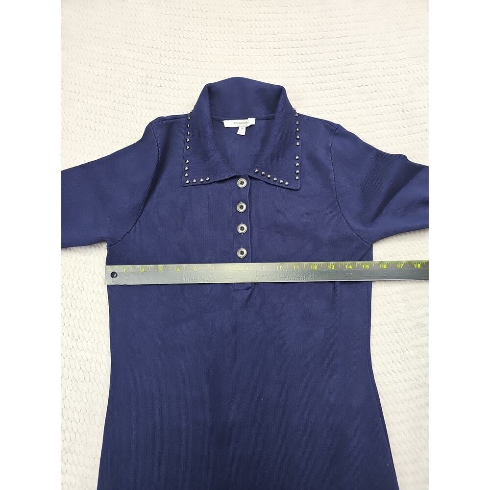 Zoe & Claire Sweater Dress Womens Medium Blue Collared Midi Length - Picture 5 of 10